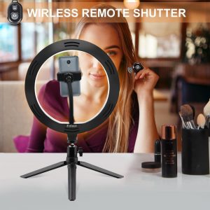 10inch LED Desktop Selfie Ring Light with 3 Modes- Battery Operated