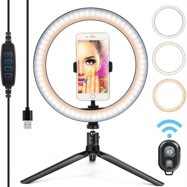 10inch LED Desktop Selfie Ring Light_2