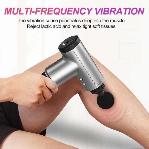 Rechargeable Electric Deep Muscle Tissue Massage Gun with 4 Massage Heads_5