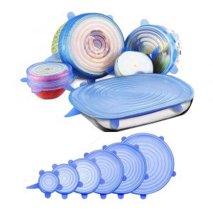 6 Pcs Reusable Universal Silicon Stretch Bowl Lids Kitchen Wrap Silicone Food Wrap Bowl Lid Kitchen Tools