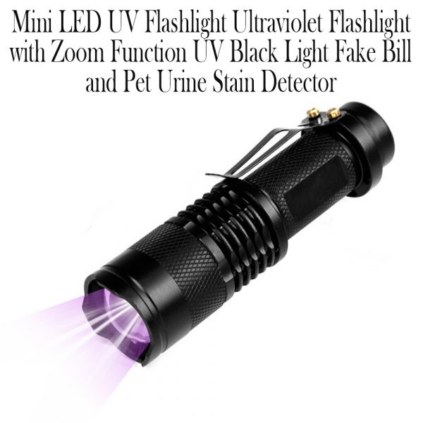 Mini LED UV Flashlight Ultraviolet Flashlight with Zoom Function UV Black Light Fake Bill and Pet Urine Stain Detector_6
