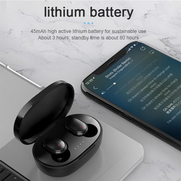 A6S Pro Bluetooth Wireless Headphones Stereo Headset Mini Earbuds with Noise Canceling Microphone for iOS and Android Devices_3