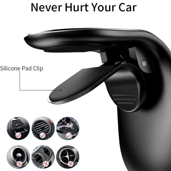 360 Degree Rotating Magnetic Car Phone Holder Stand for Xiaomi Redmi Note 5a Mi Note 8 Metal Air Vent Clip Type Magnetic Holder in-Car GPS Mount Holder_4