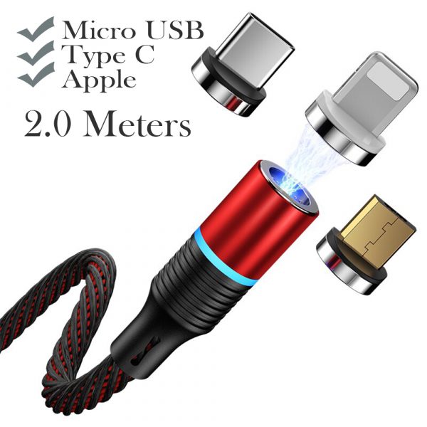 3-in-1 Fast Charging Magnetic Cable Charger for Micro USB, Type C and for Apple Devices iPhone 12 11 Pro XS Max_1