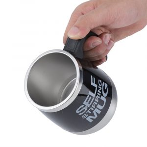 Hot and Cold Battery Operated Magnetic Stainless Steel Self Stirring Mug for Coffee, Tea and Juice