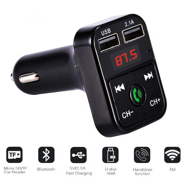 Wireless Bluetooth FM Transmitter Hands-free Car Kit MP3 Audio Music Player Dual USB Radio Modulator and 2.1A USB Charger_7