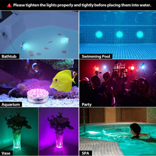10/13 Lights Remote Controlled LED Diving Light with Magnetic Suction Cup for Fish Tank and Swimming Pool_4