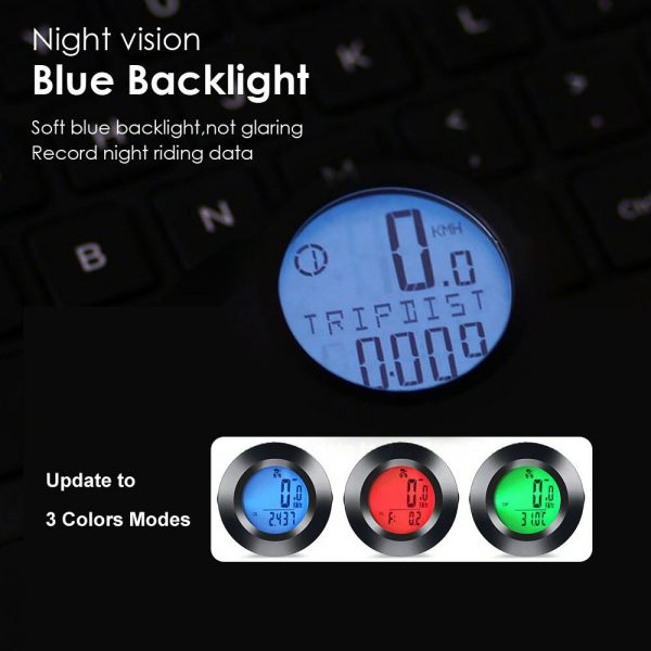 Tri-color RGB Wireless Round Waterproof Self-Propelled Backlight English Odometer_7