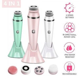 4 IN 1 Electric Face Deep Cleansing Brush Spin Pore Cleaner Face Wash Machine- USB Charging