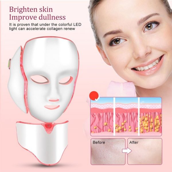 7 Changeable Color LED Light Photon Face and Neck Mask Rejuvenating Facial Therapy Machine_14