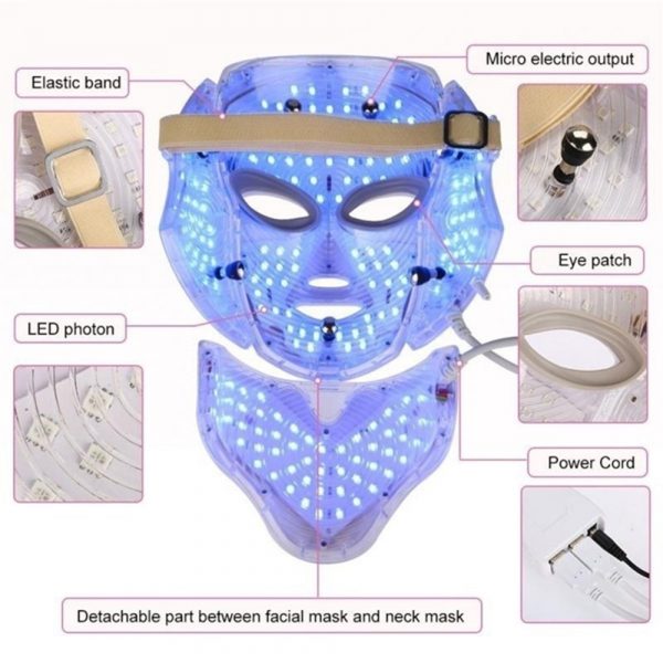 7 Changeable Color LED Light Photon Face and Neck Mask Rejuvenating Facial Therapy Machine_5
