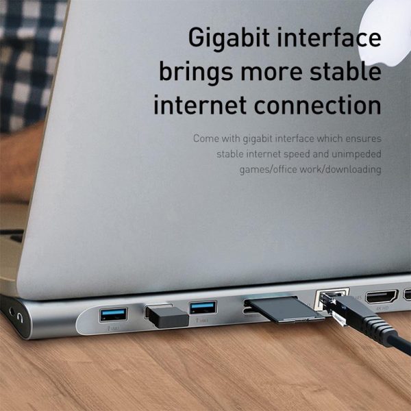 10-in-1 Type-C USB Hub Docking Station USB 3.0 to HDMI/Network Port/VGA/PD Expansion_8