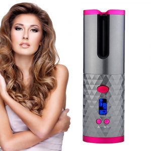 USB Rechargeable Cordless Auto-Rotating Ceramic Portable Women’s Hair Curler