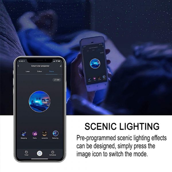 LED Night Light Star Projector with Nebula Cloud, Smart WIFI Bluetooth Projector for App Control_8