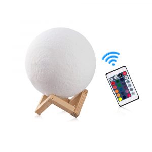 3D Printed Moonlight Lamp in 16 Colors with Remote Control- USB Charging