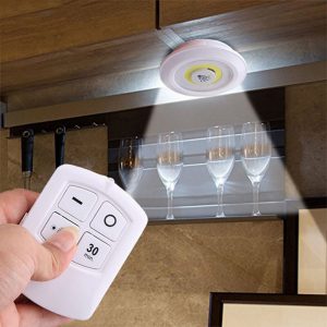 Touch and Remote-Controlled Wireless LED Dimmable Closet Kitchen Wardrobe Puck Lights