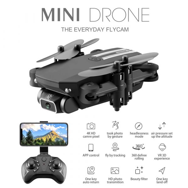 USB Rechargeable 4K Resolution Mini Folding Drone with Remote Control_6