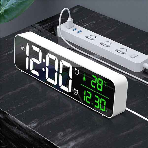 Plugged-in Luminous Large Screen LED Digital Electronic Display Alarm Clock_2