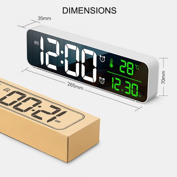 Plugged-in Luminous Large Screen LED Digital Electronic Display Alarm Clock_12