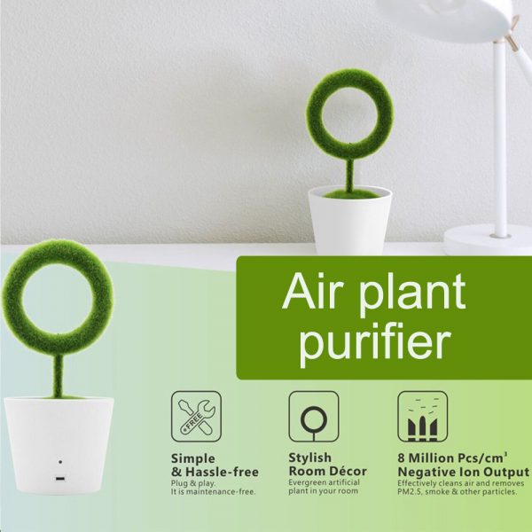 USB Powered Portable Green Plant Negative Ion Desktop Air Purifier_10
