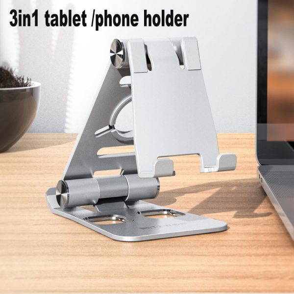 Foldable and Portable 3-in-1 Tablet and Phone Holder for Table and Desktop_4