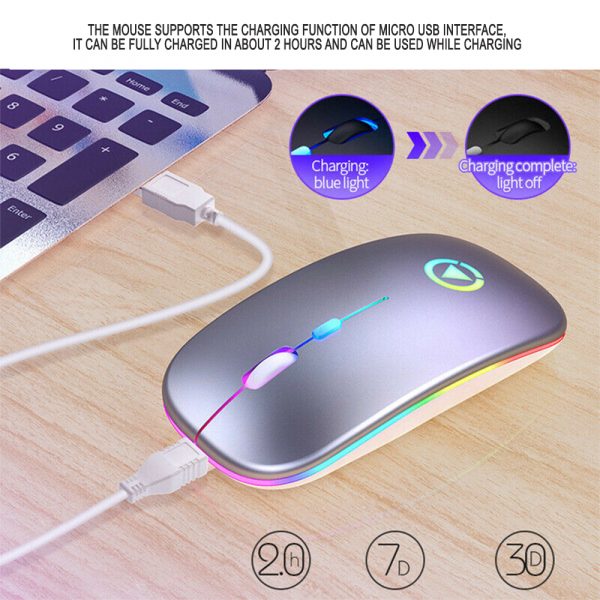 LED Wireless Bluetooth Silent Ergonomic Gaming Mouse_12