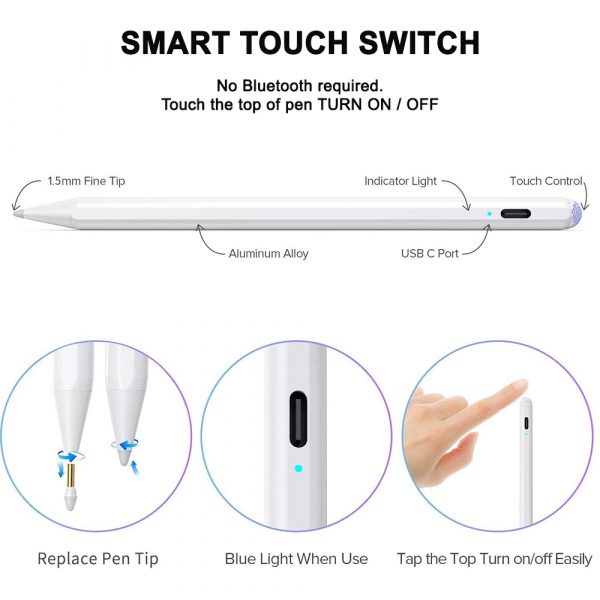 Capacitive Stylus Pen with Palm Rejection for iPad_7