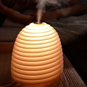 USB Interface Round LED Bedside Night Light Humidifier and Diffuser