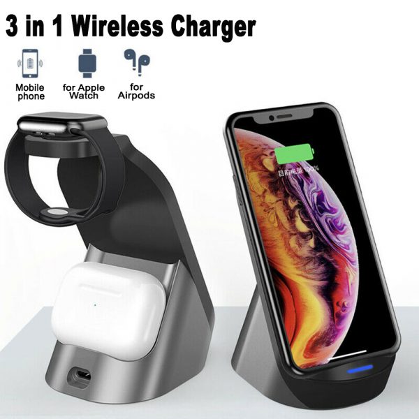 3-in-1 Wireless Vertical Stand Mobile Phone Watch and Headset Charger_3