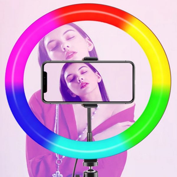 26cm RGB LED Selfie Ring Fill Light with Tripod_2