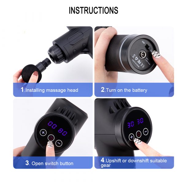 6 Heads Muscle Tissue Massager Percussion Therapy Electric Massage Gun_13