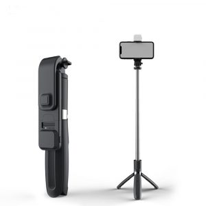 2-in-1 Foldable Monopod and Tripod with Remote Control Shutter Fill Light