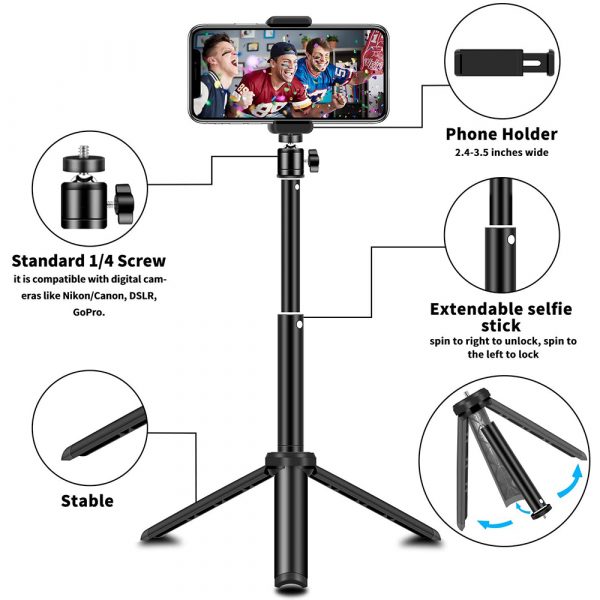 2-in-1 Remote Shutter Mini Tripod and Selfie Stick for Smartphones_8