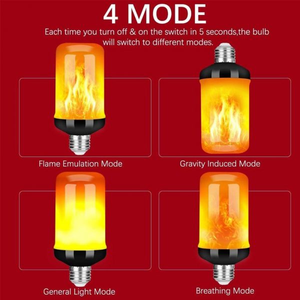 5W 4 Modes Burning Flickering Flame LED Light Bulb_10