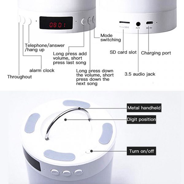 Bluetooth Speaker Touch Control LED Light_6