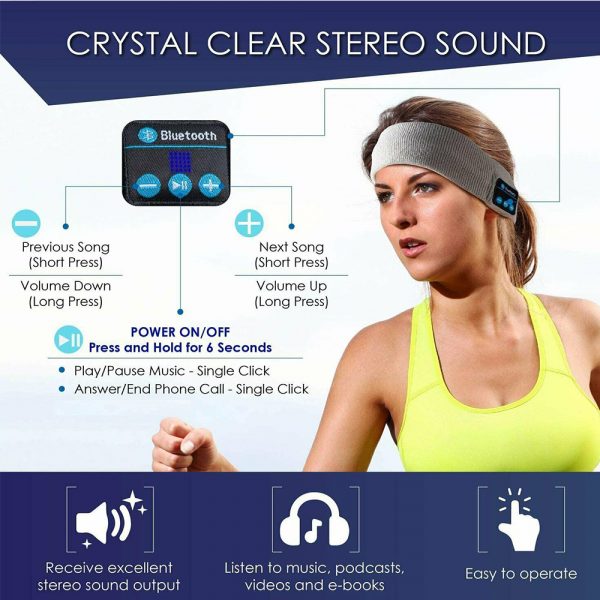 Musical Bluetooth Exercising Rechargeable Sleeping Headband_16