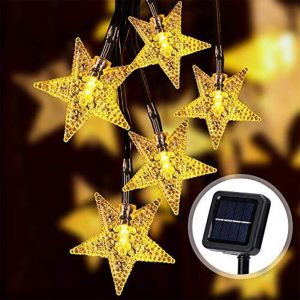 Solar-Powered LED 5-point Star String Lights Outdoor Decorative Lights