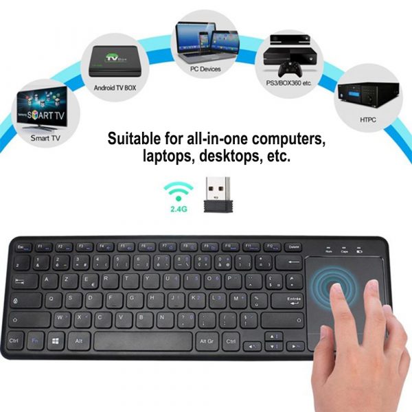 78 Keys 2.4G Wireless Mini Touch Keyboard with Touchpad and Mouse Pad_4