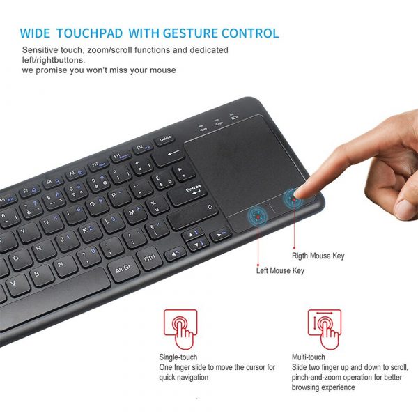 78 Keys 2.4G Wireless Mini Touch Keyboard with Touchpad and Mouse Pad_6