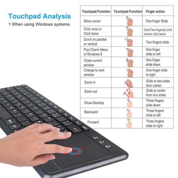 78 Keys 2.4G Wireless Mini Touch Keyboard with Touchpad and Mouse Pad_11