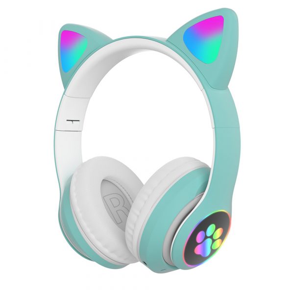Foldable Flashing Light BT Wireless Cat Ear Headset with Mic_5