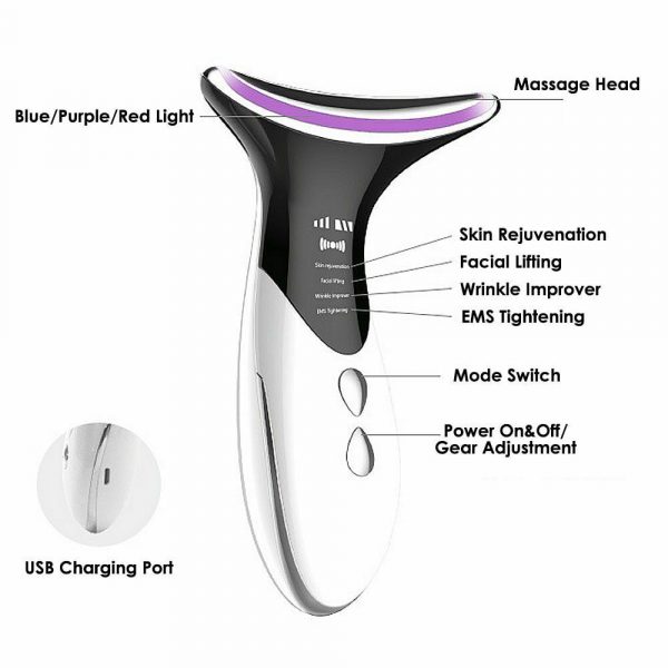 Skin Rejuvenation Home EMS LED Photon Therapy Neck Massager_11