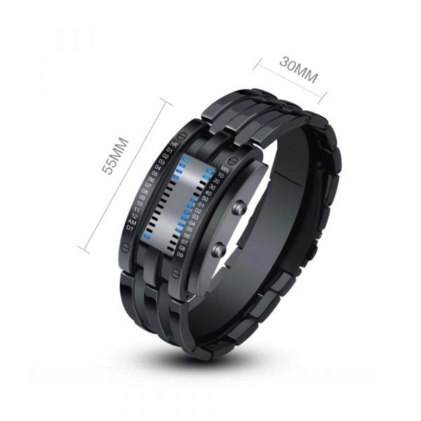 Creative Binary Watch LED Digital Display Buckle Type Lock Wristwatch_7