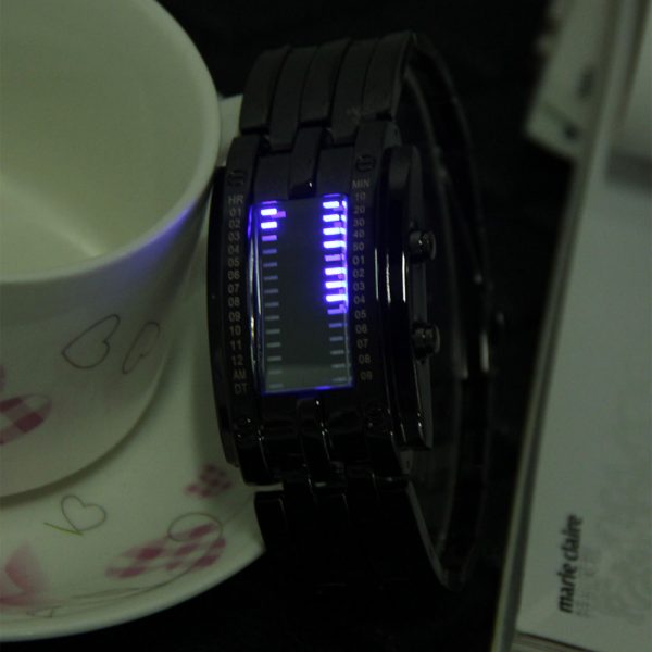 Creative Binary Watch LED Digital Display Buckle Type Lock Wristwatch_9