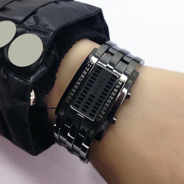 Creative Binary Watch LED Digital Display Buckle Type Lock Wristwatch_10