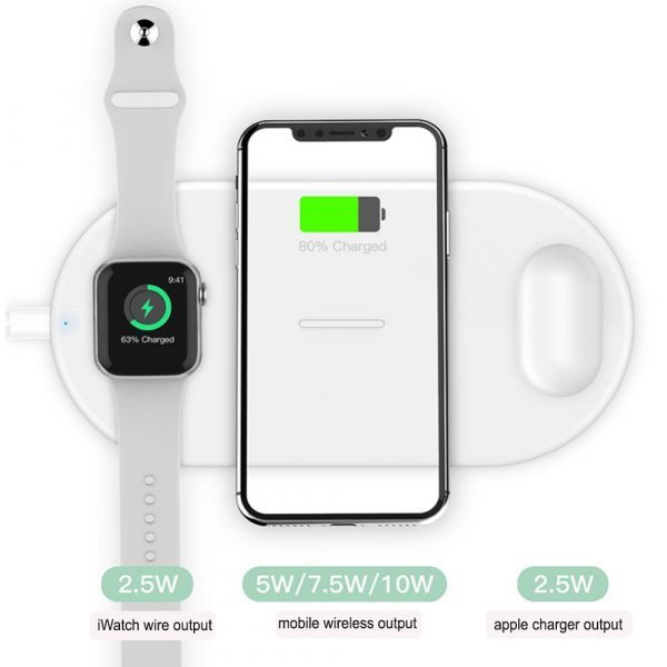 3-in-1 Wireless Charger for QI Devices iPhone, Watch & Airpods_6