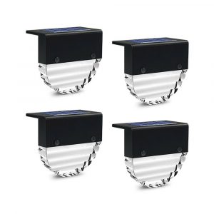4-pc Outdoor Solar LED Deck Light Garden Decoration Wall and Step Light