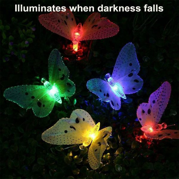 Fiber Optics Butterfly String Lights 12 LED Outdoor Decoration Lights_10