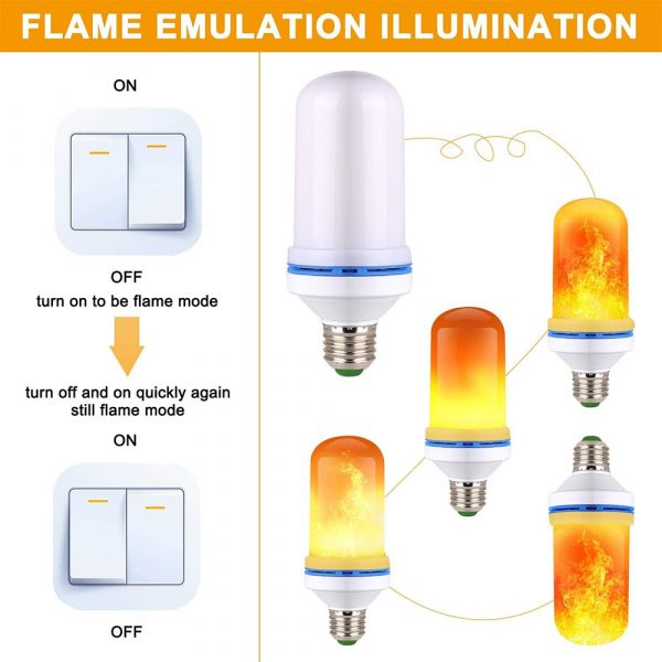 E27 Base Flame Light LED Decorative Unique Flickering Light Bulb_7