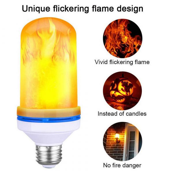E27 Base Flame Light LED Decorative Unique Flickering Light Bulb_8